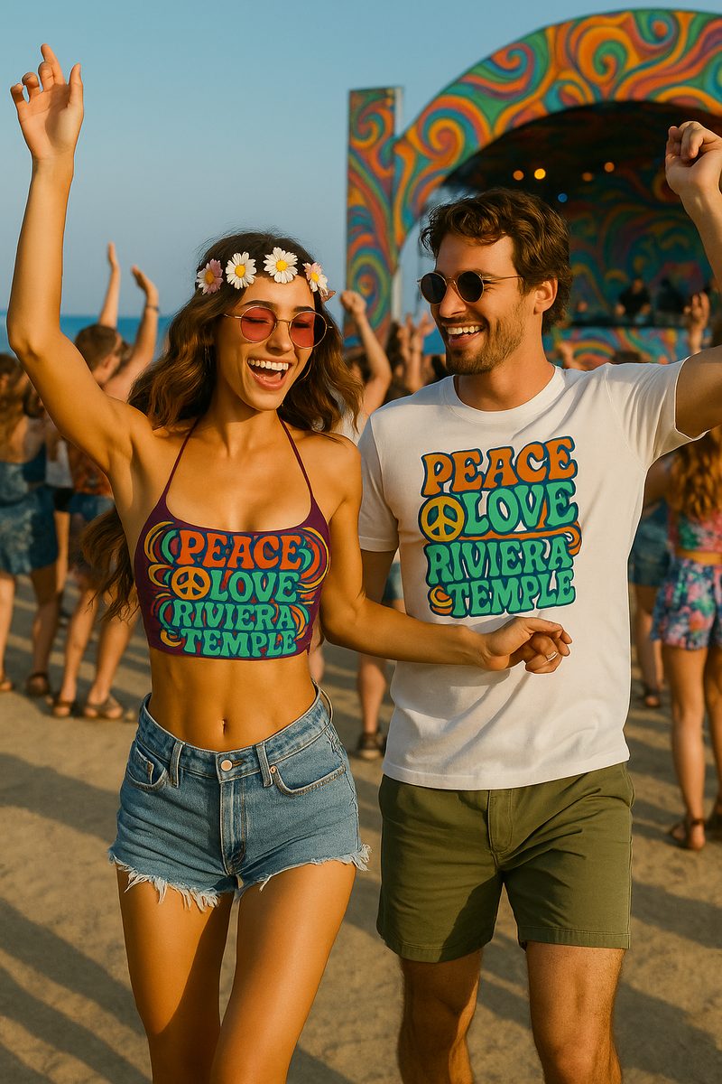 Couple dancing at Riviera Temple beach — Peace Love